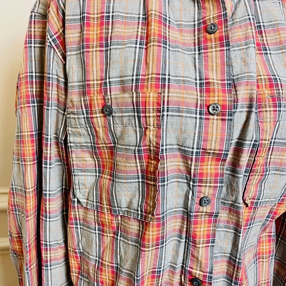 Banana Republic Shirt‎ Men's Large Plaid Western Cowboy Rodeo Long Sleeve